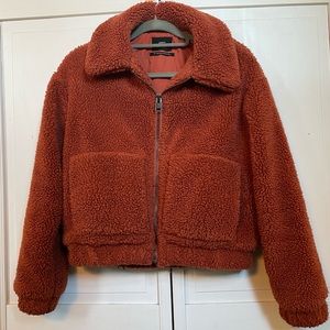 Urban Outfitters Rust Color Sherpa Jacket